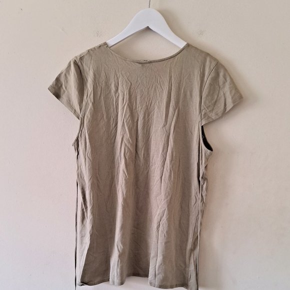 Route 66 Olive Green Top with Tie Belt - L - Picture 4 of 6